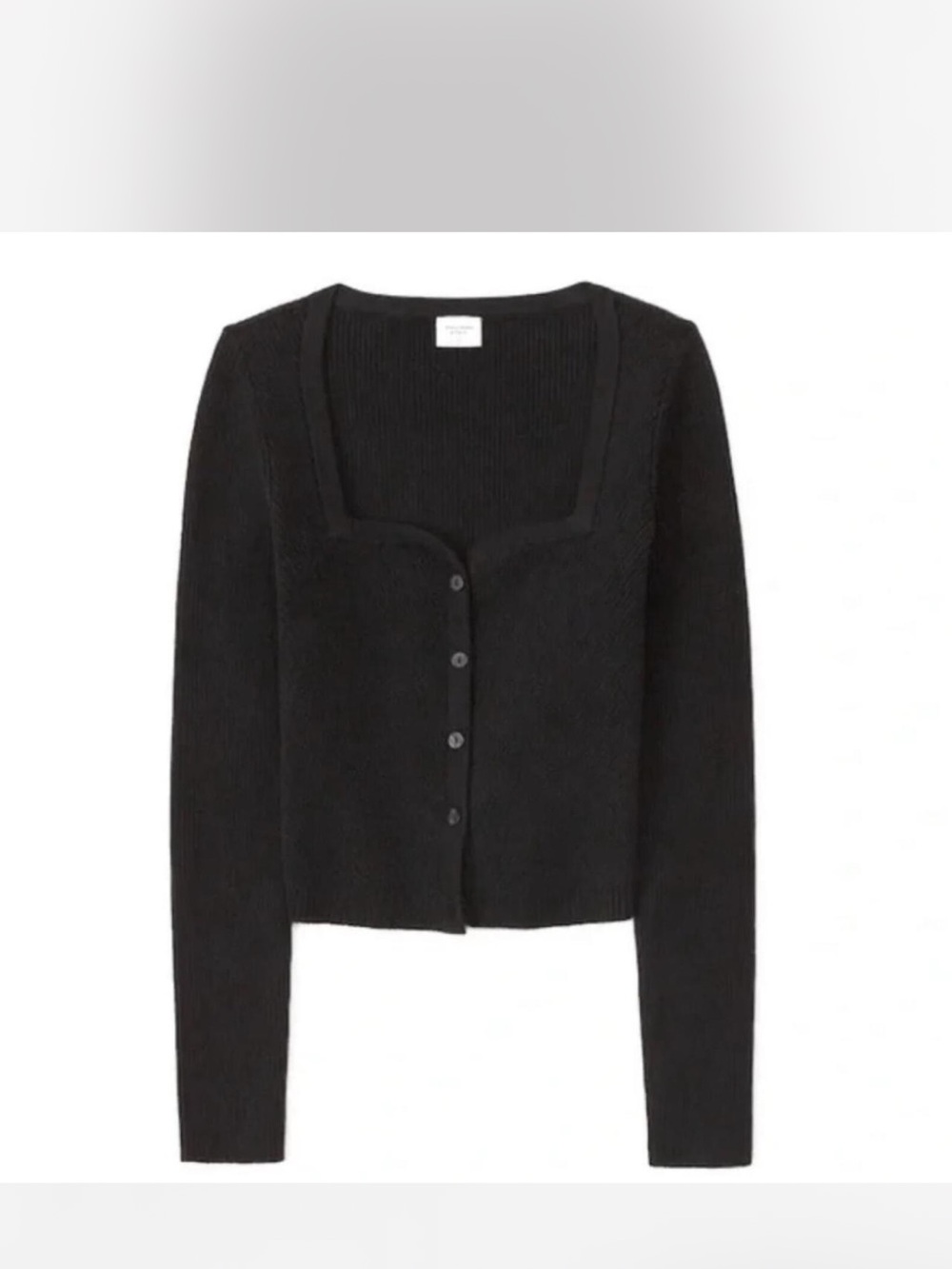 Abercrombie & Fitch Black Square-Neck Button Front Women's Sweater